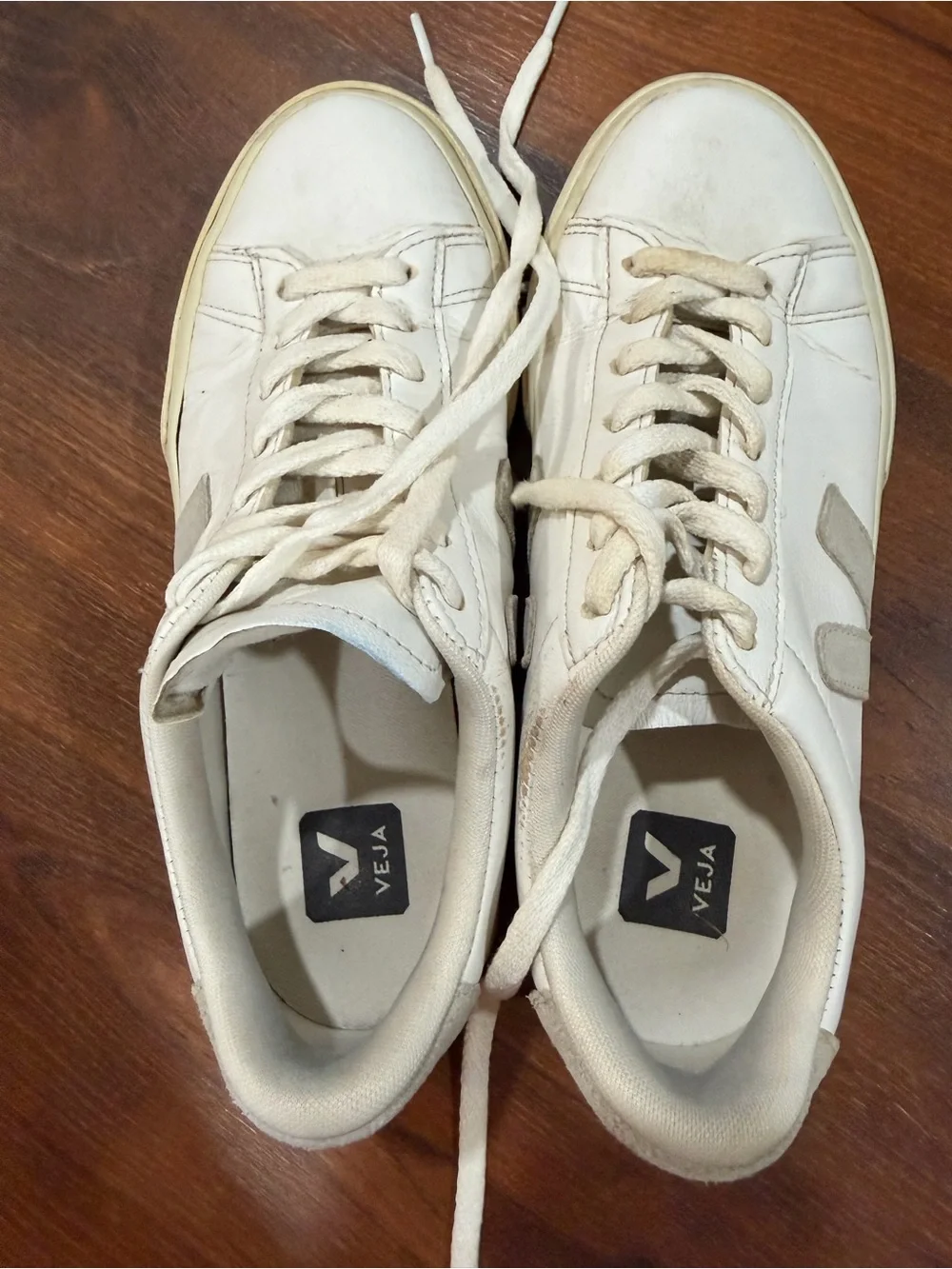 Veja women's sneakers - tan/white color Sz 7